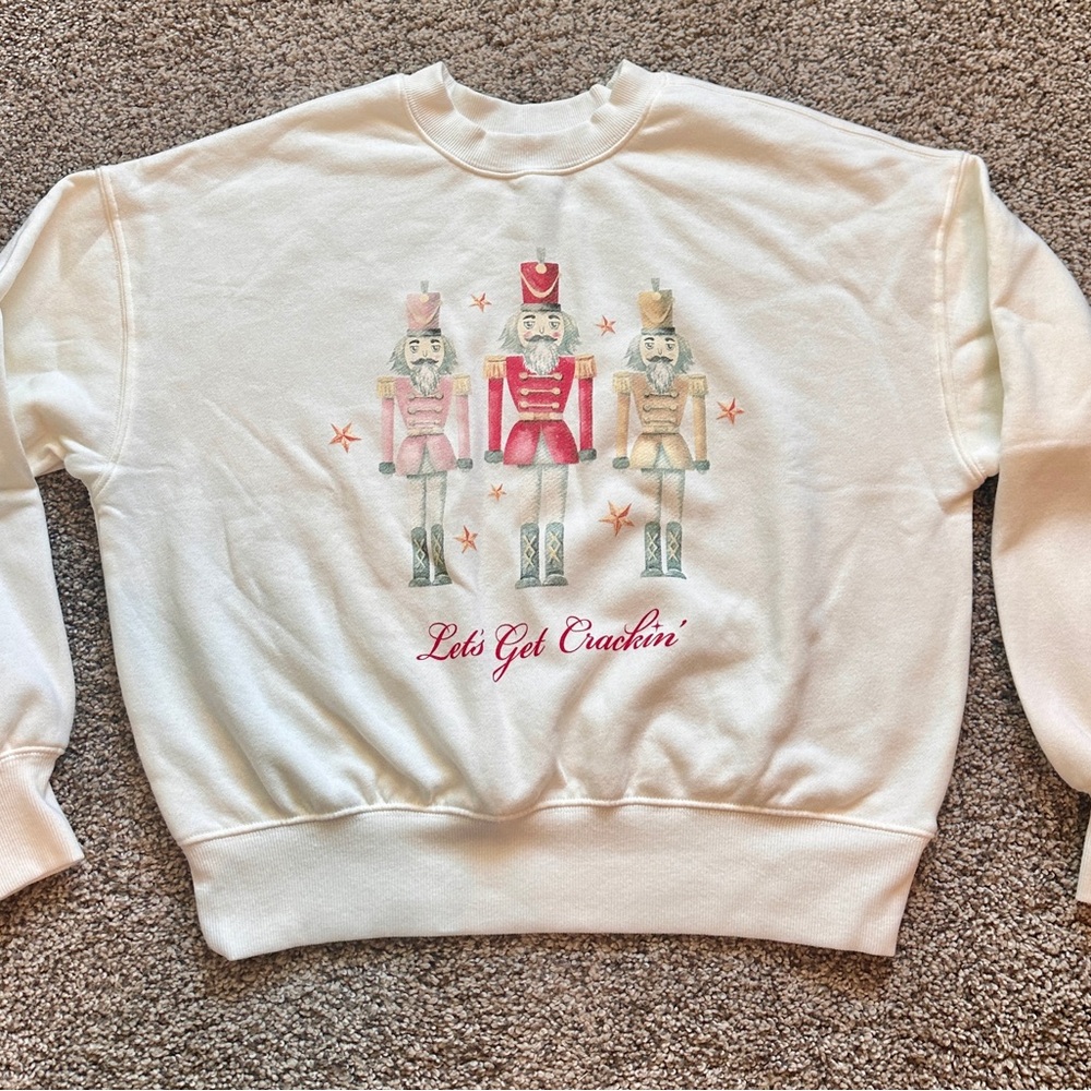 NWOT XXS Women’s Vinyl Threads Let’s Get Crackin’ Nutcracker Sweatshirt